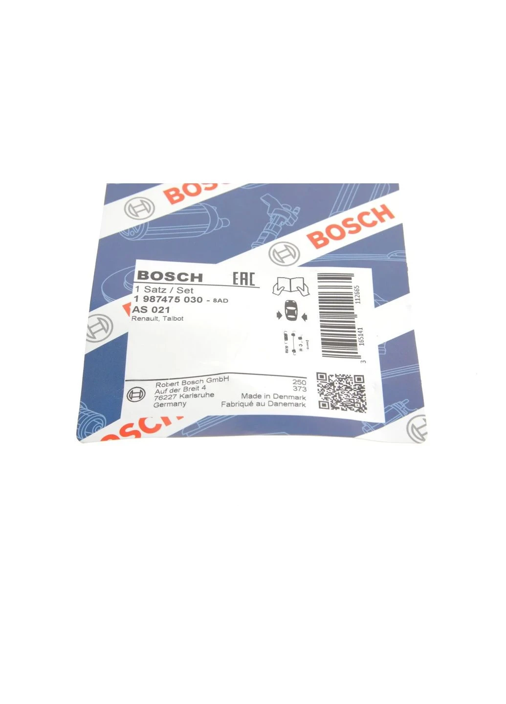 Монтажный к-кт тормозных колодок RENAULT 25 1 987 475 030 Bosch (366162570)