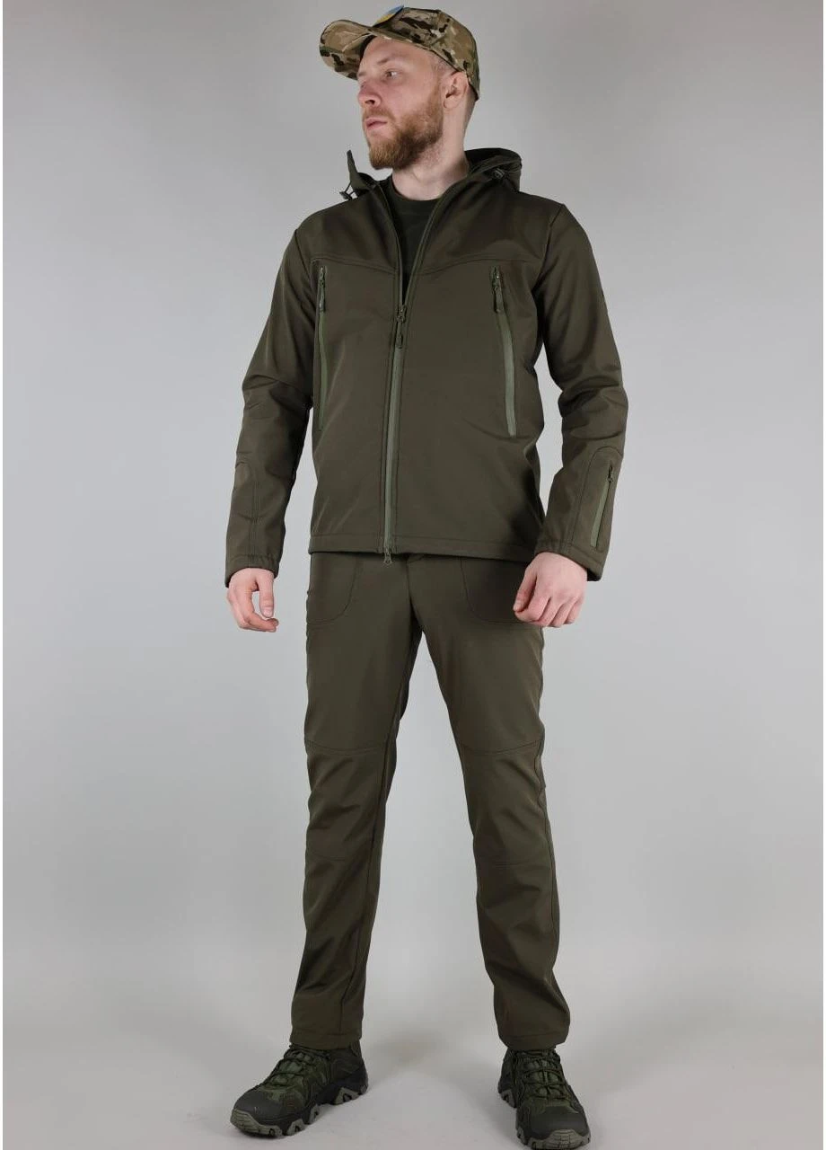 Тактичний демісезонний костюм Soft Shell, підкладка фліс UT Олива No Brand