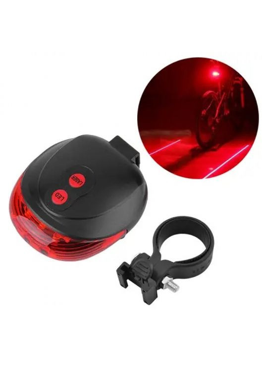 Задня мигалка для велосипеда фонарь з лазерами чорний світлодіодний фонарь для безпеки на дорозі ProDobro (365442966)