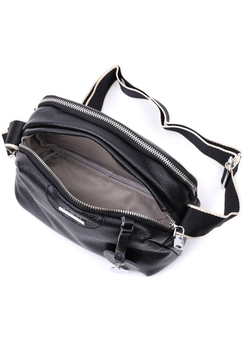 Сумка на два отделения из натуральной кожи черная 22592 Vintage (329197723)