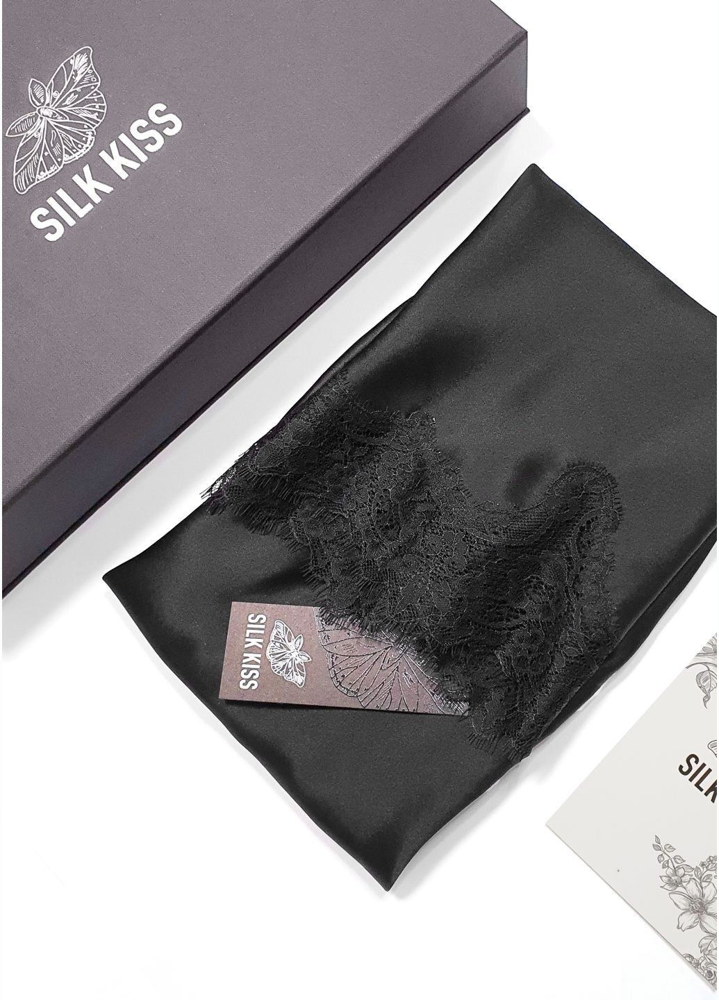 Ночная рубашка комбинация шелк Верона L Черный Silk Kiss (285716679)