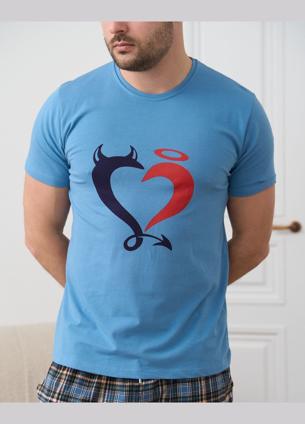 Чоловічий комплект із шортами в клітку Tom John (292849431)