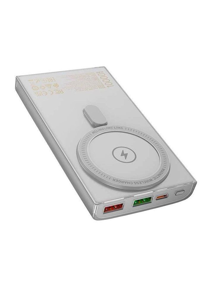 Зовнішній акб Q22 Taurus magnetic fully with digital 10000 mah магнітна батарея біла Hoco (294092763)