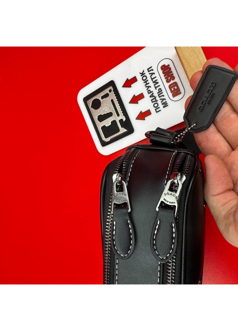 Чоловіча Борсетка crossbody чорна стильна Сумка Коуч через плече Чоловічий месенджер No Brand (367165782)