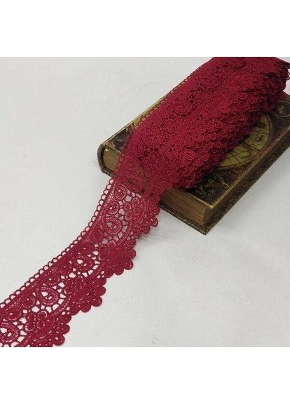 (1 м) Кружево макраме 8см (13 м) цвет - бордовый (M729-66-048) Plus-plus (352745342)