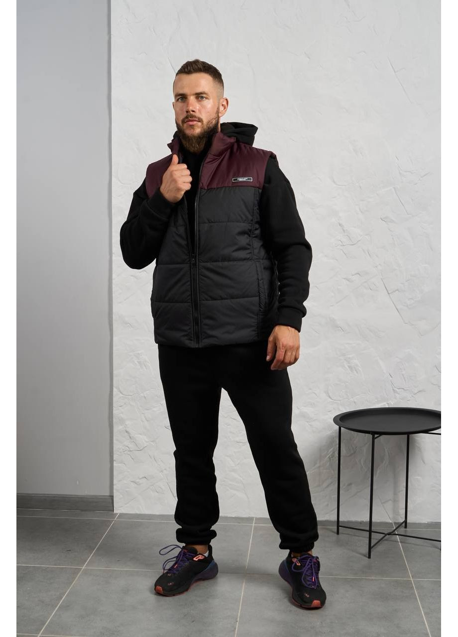 Черный зимний костюм мужской тройка Garna