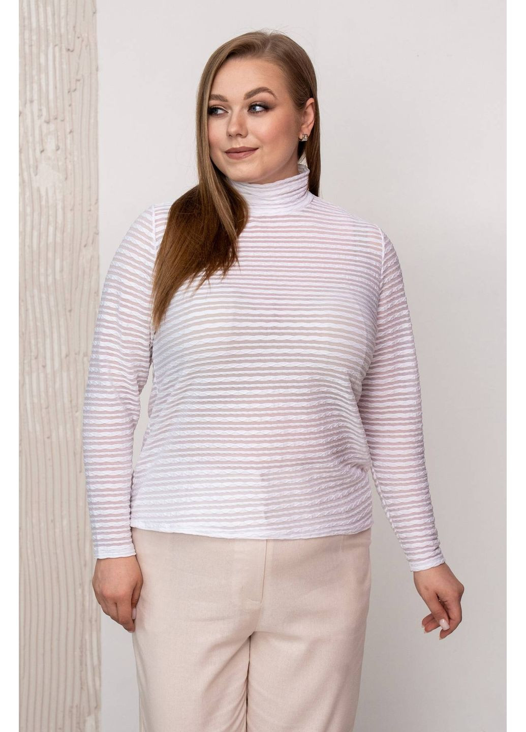 Гольф из стрейч-сетки ТЕЗ белый 60 Tatiana (349442015)