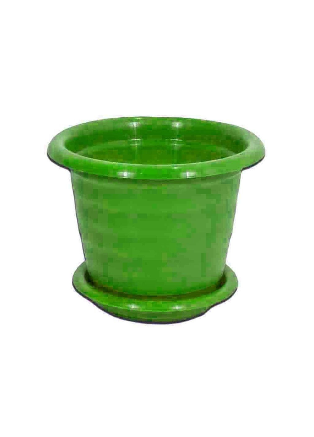 Вазон 0,7л 140мм круглый из подст. салатовый ТМ КОНСЕНСУС Консенсус (303676335)