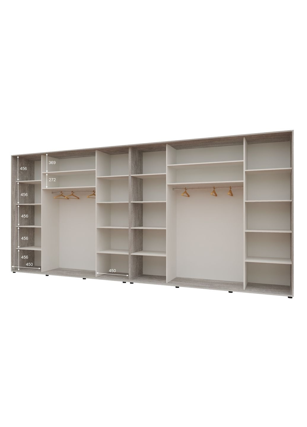 Шкаф-купе шестидверный Комфорт Мебель 460*60*220 см Бетон 6 дверей ДСП Макси Комфорт Меблі (360434860)