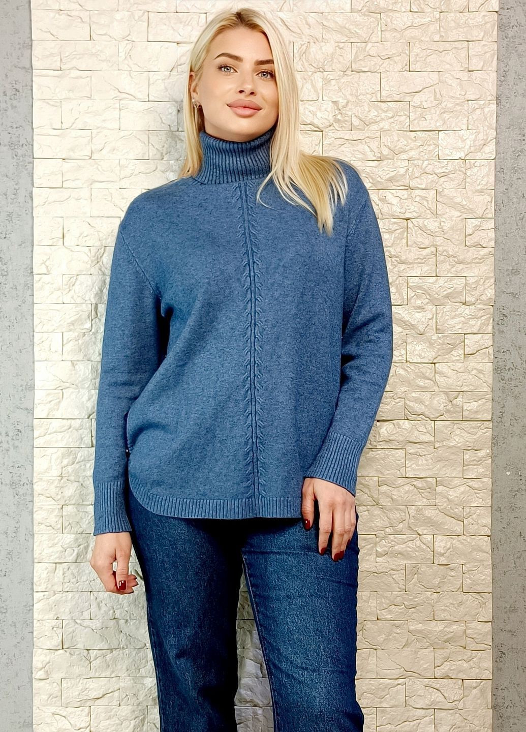 Синій зимовий светр CZ Maglificio з віскозного кашеміру