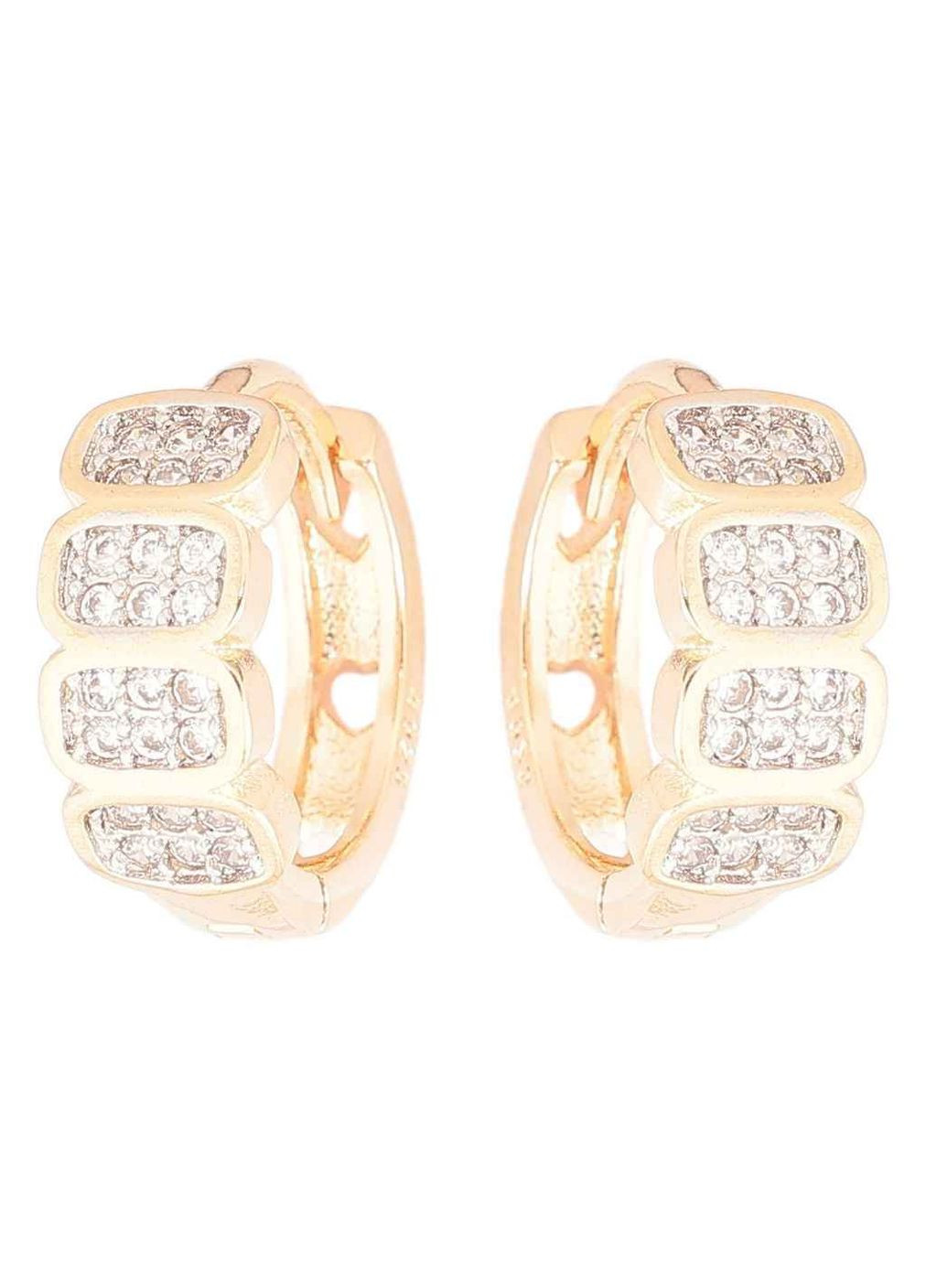 Сережки Позолота 18K + Родій колечка «Інкрустація цирконієм» (260911) Xuping Jewelry (356458430)