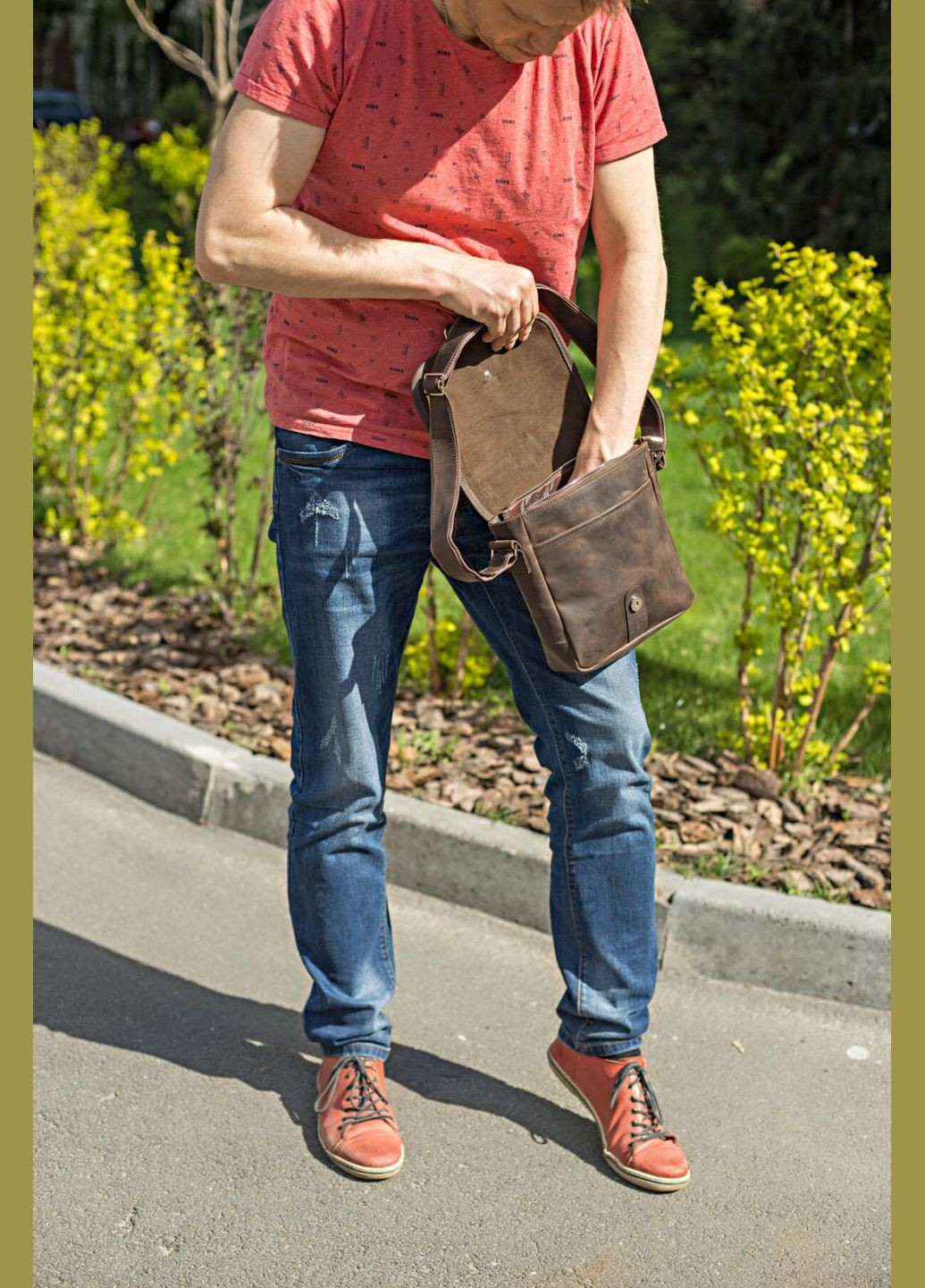 Сумка 00890 з вінтажній шкіри Коричнева Shvigel (331910137)