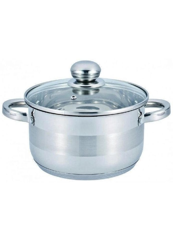 Кастрюля с крышкой BN-216 14 см 1 л серебристая Benson (319551063)