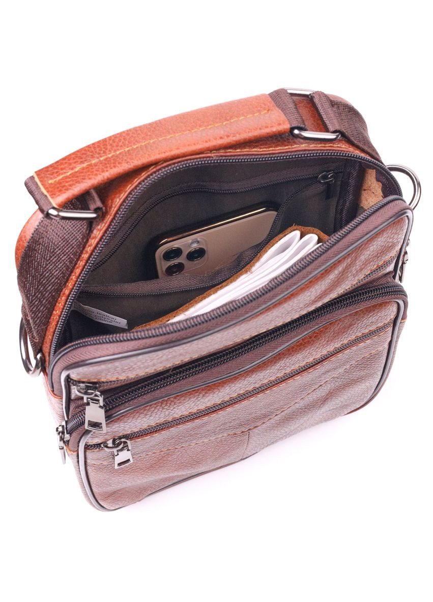 Сумка кросс боди кожаная мужская рыжая 21277 Vintage (329196743)
