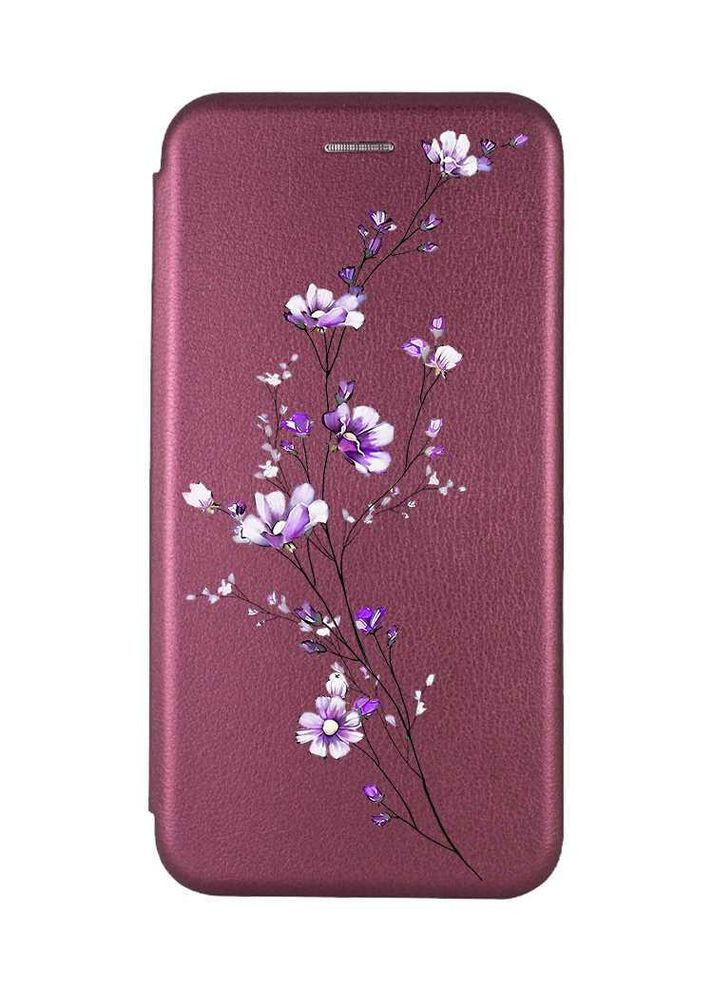 Чохол-книжка з малюнком для Xiaomi Redmi Note 10 Pro/10 Pro Max Бордовий:: Гілочка квітів (принт 278) G-Case (360696417)