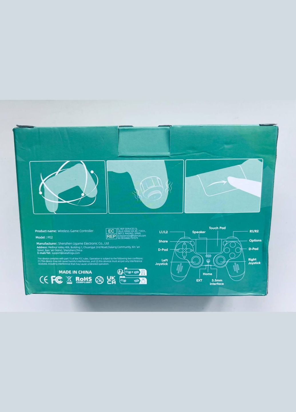 Геймпад для Sony PlayStation 4, беспроводной, черно Data Frog (335419010)