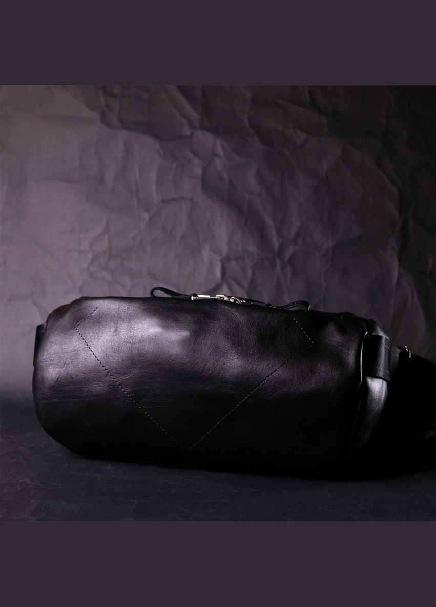 Оригінальна сумка через плече з натуральної шкіри 11649 Чорна Grande Pelle (298571323)