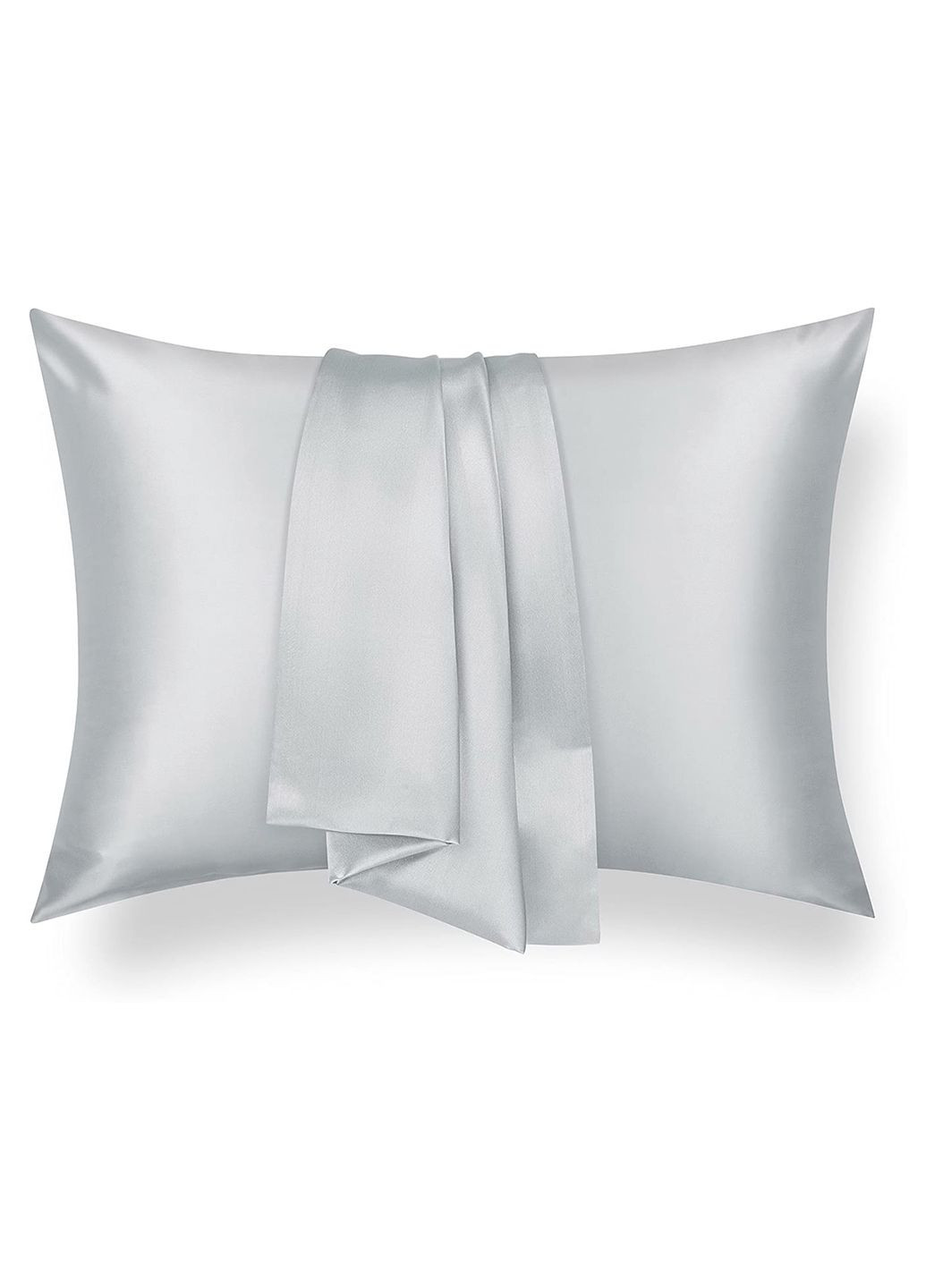 Шовкова наволочка 50x70 см світло-сіра 100% натуральний шовк Love You (335355783)