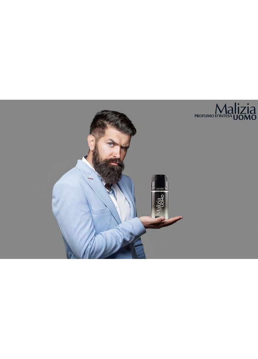 Дезодорант парфюмированный мужской Сильвер Uomo Silver 150 мл Malizia (370567233)