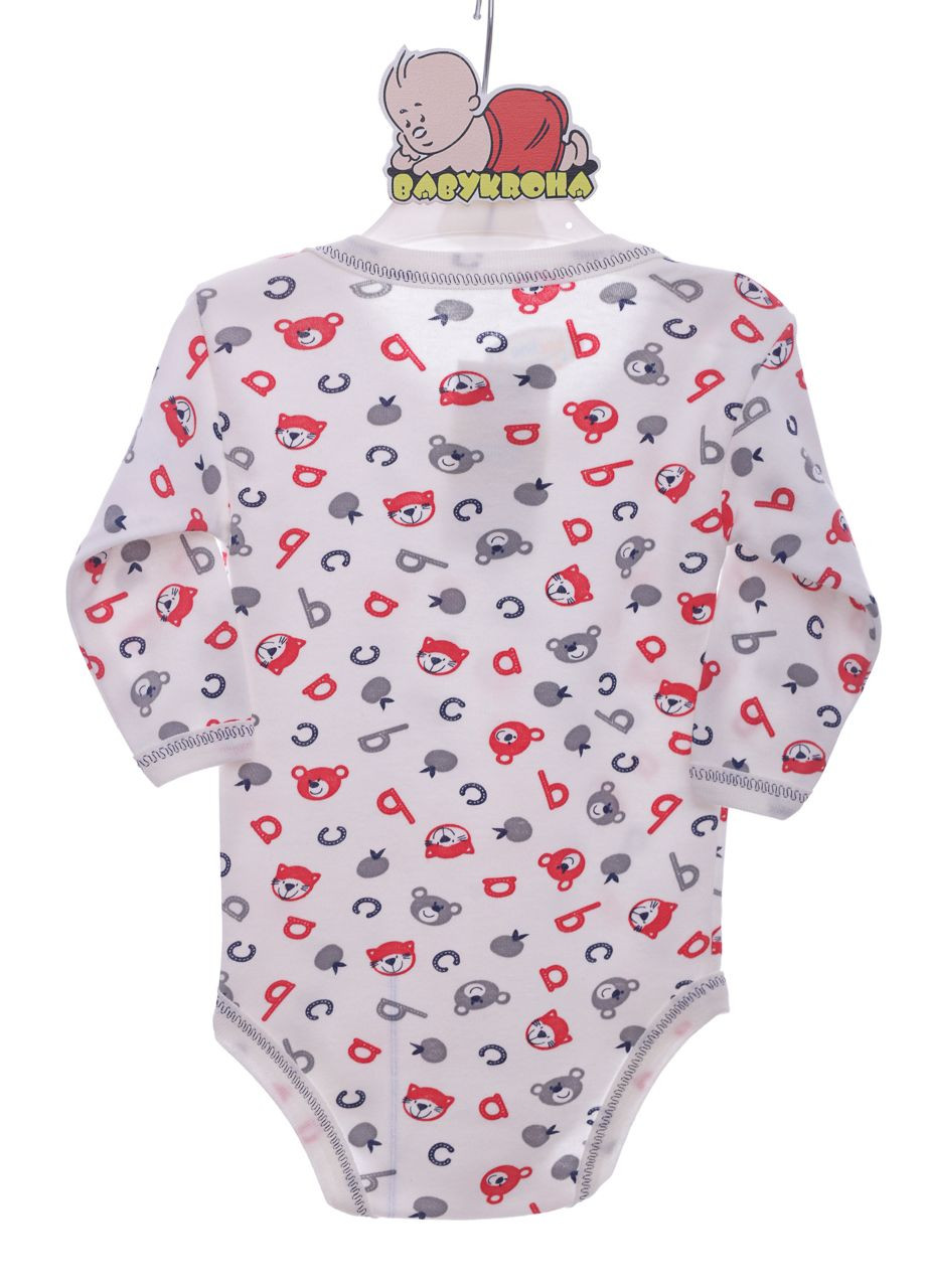 Боді з довгим рукавом АВС бавовна сірий 56 см (42035) BABYKROHA (297200589)