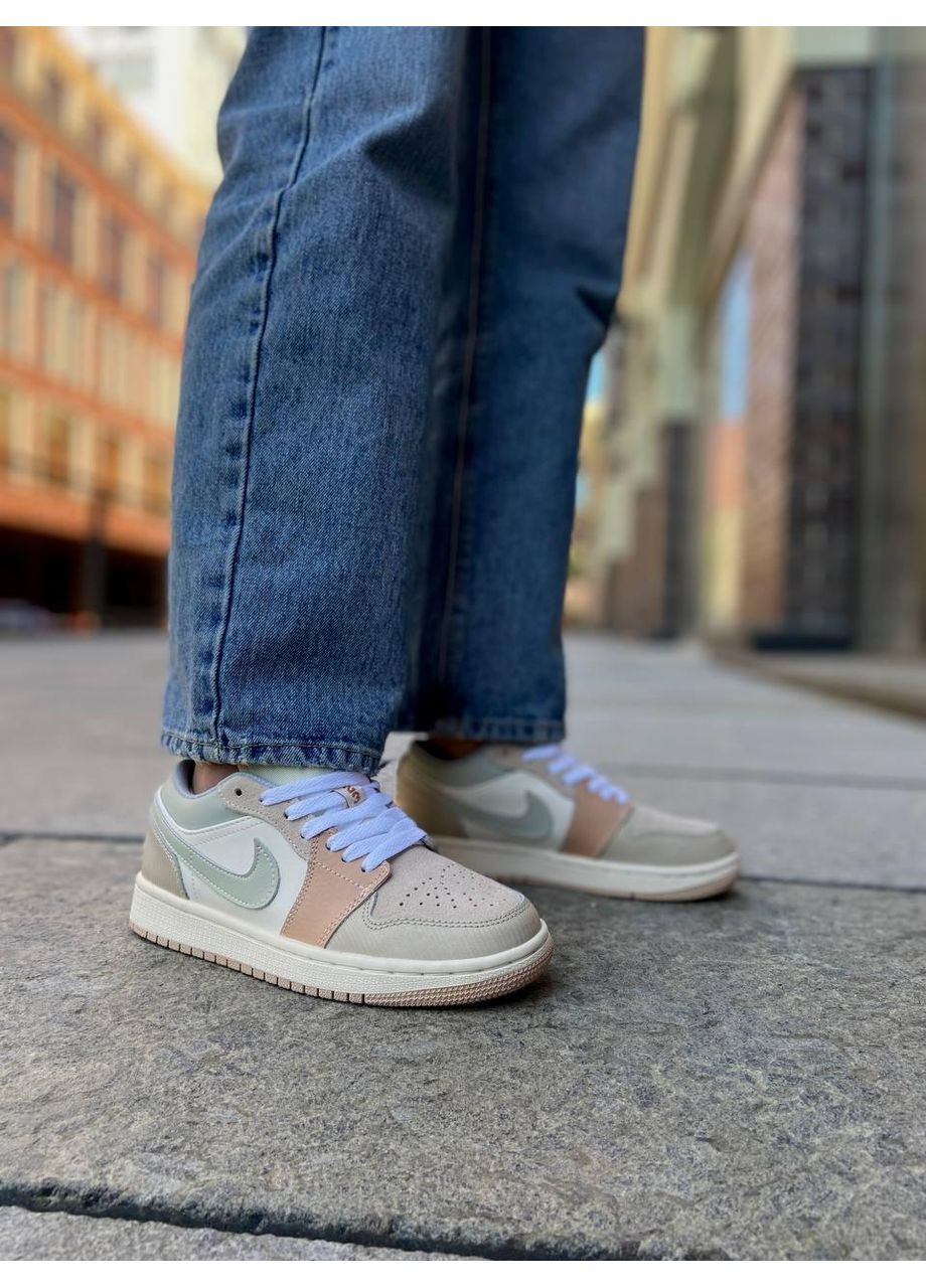 Бежевые демисезонные кроссовки мужские nike air jordan 1 low beige найк аир джордан No Brand