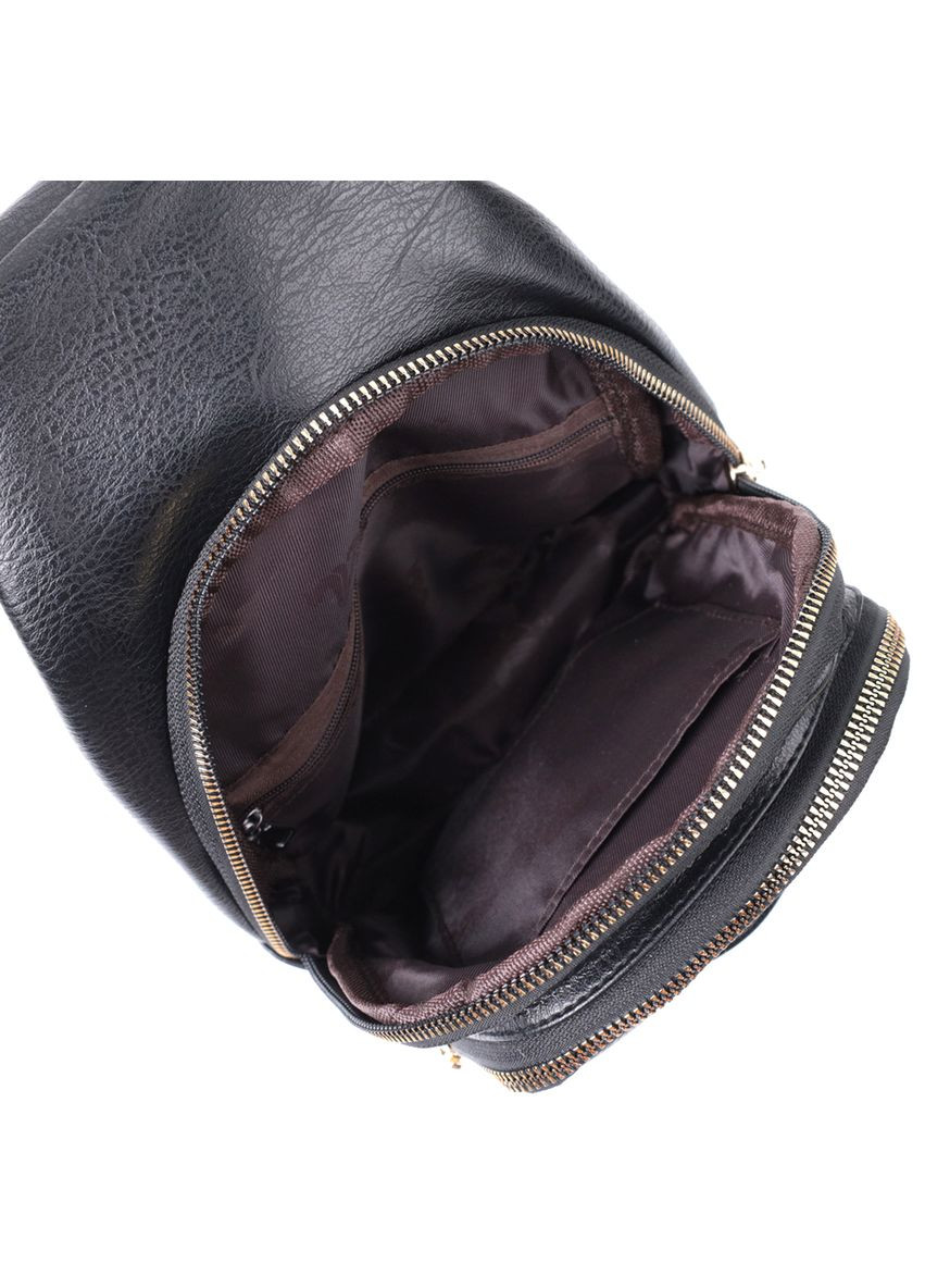 Интересная женская сумка с одной лямкой через плечо из экокожи 22759 Черный Vintage (331910840)