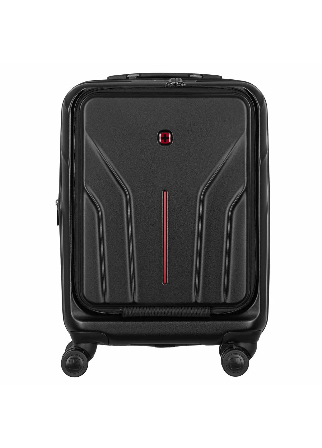 Валіза Amplix Hardside Carry-On, мала, з відсіком для н/б 16', полікарбонат, TSA, 4 колеса, розширення, USB, чорний Wenger (382687820)