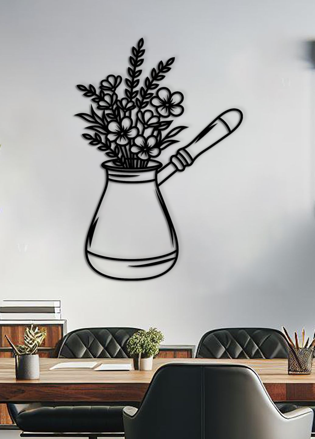 Сучасна картина на кухню, декоративне панно з дерева "Кава в турці", оригінальний подарунок 40х28 см Woodyard (292013721)