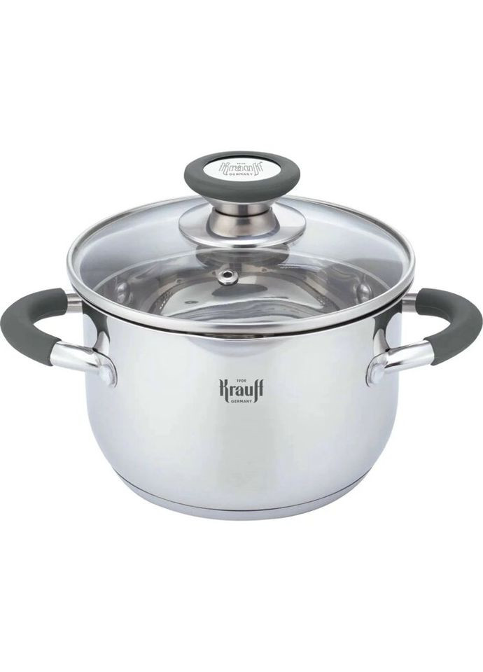 Кастрюля с крышкой Moxie 26-238-081 24 см 6.5 л серебристая Krauff (335972113)