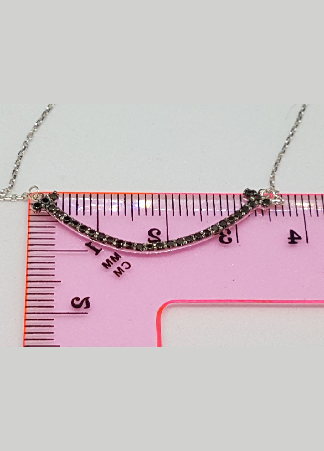 Серебряное колье с фианитами. 908-01011 Черный Qvaliz (317414487)