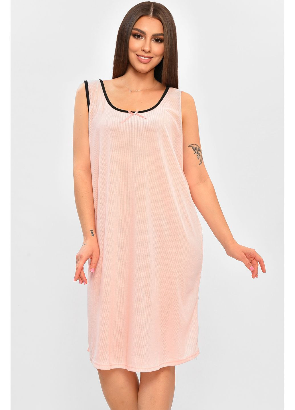 Ночная рубашка женская полубатальная персикового цвета Let's Shop (362350989)