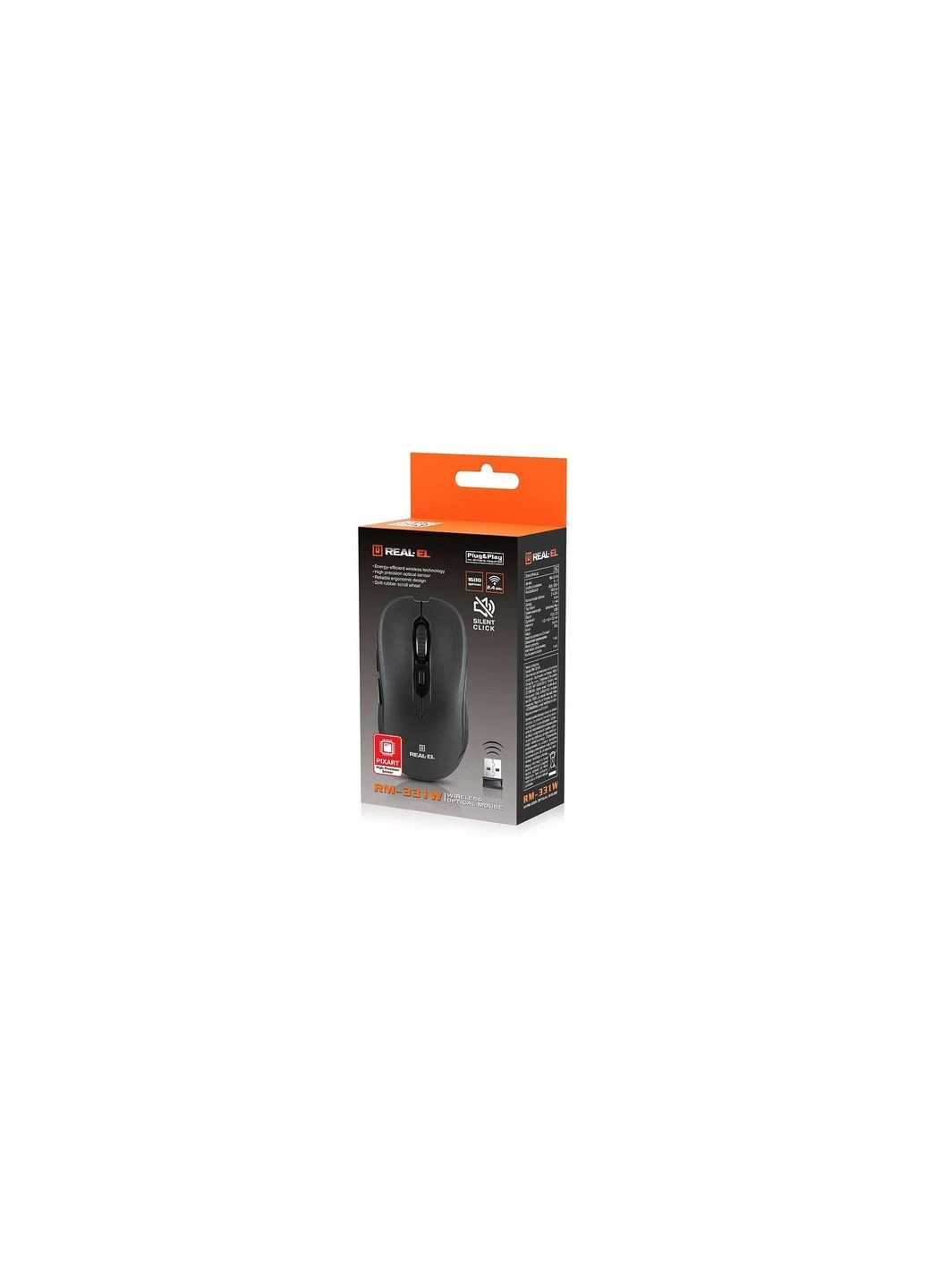 Мишка (EL123200044) Real-El RM-331W Wireless Black (316223032)