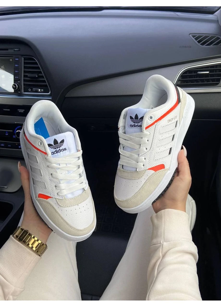 Білі літні кросівки adidas drop step low white beige адідас дроп степ No Brand
