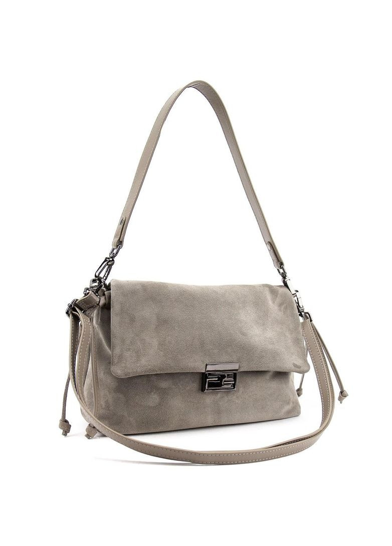 Жіноча сумка кросбоді на плече з натуральної замші та шкіри повсякденна із затяжками та клапаном RoyalBag CH-8585DB-Y (368156744)