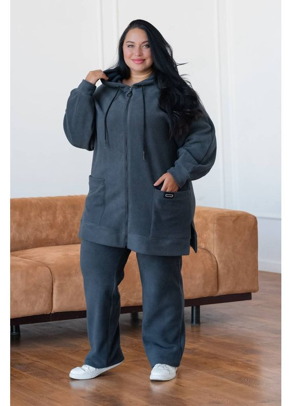 Костюм жіночий теплий флісовий батал, супер-батал No Brand костюм (362438605)