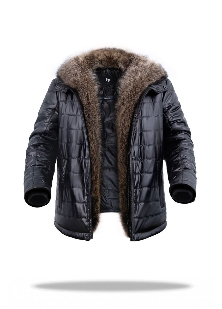 Чорна зимня куртка на верблюжій вовні чоловіча uf 2319 чорна Freever