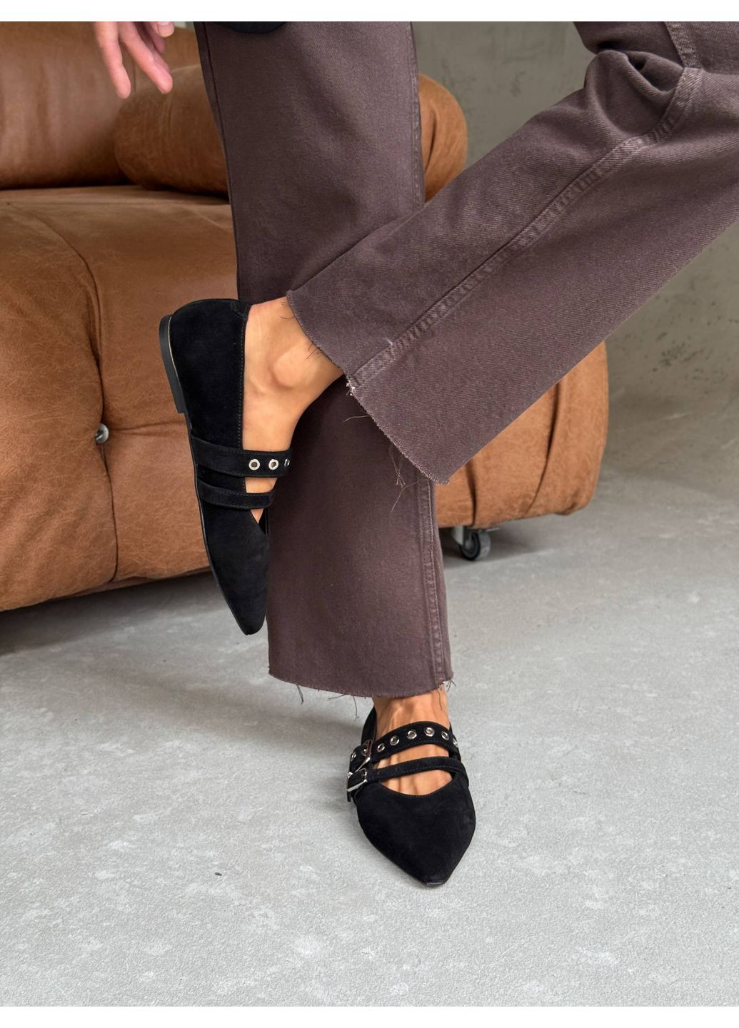 Женские стильные балетки nikart | чёрные (361096476)