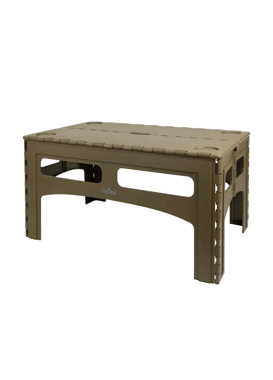 Стіл Camp Table Low пластиковий T-EF-0003-olive, легкий і компактний для кемпінгу, з регульованою висотою Tribe (396733152)