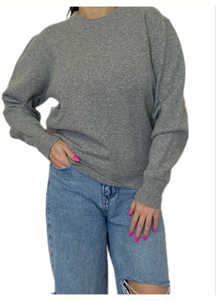Серый демисезонный свитер 100% шерсть Wool & Cashmere