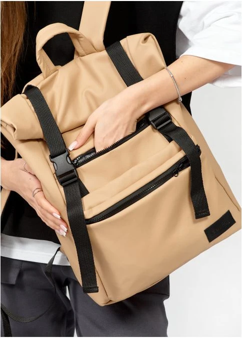 Рюкзак ролл жіночий RollTop Zard бежевий 41х30x16см Sambag (399207502)