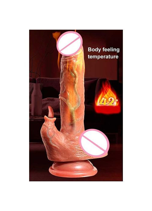 Реалистичный вибратор с поступательными движениями и подогревом USB - (372659912)