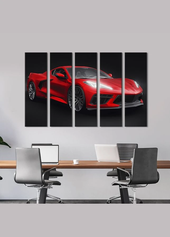 Картина на холсте Фантастический красный Chevrolet Corvette 87x50 см (1408-51) KilArt (380032086)