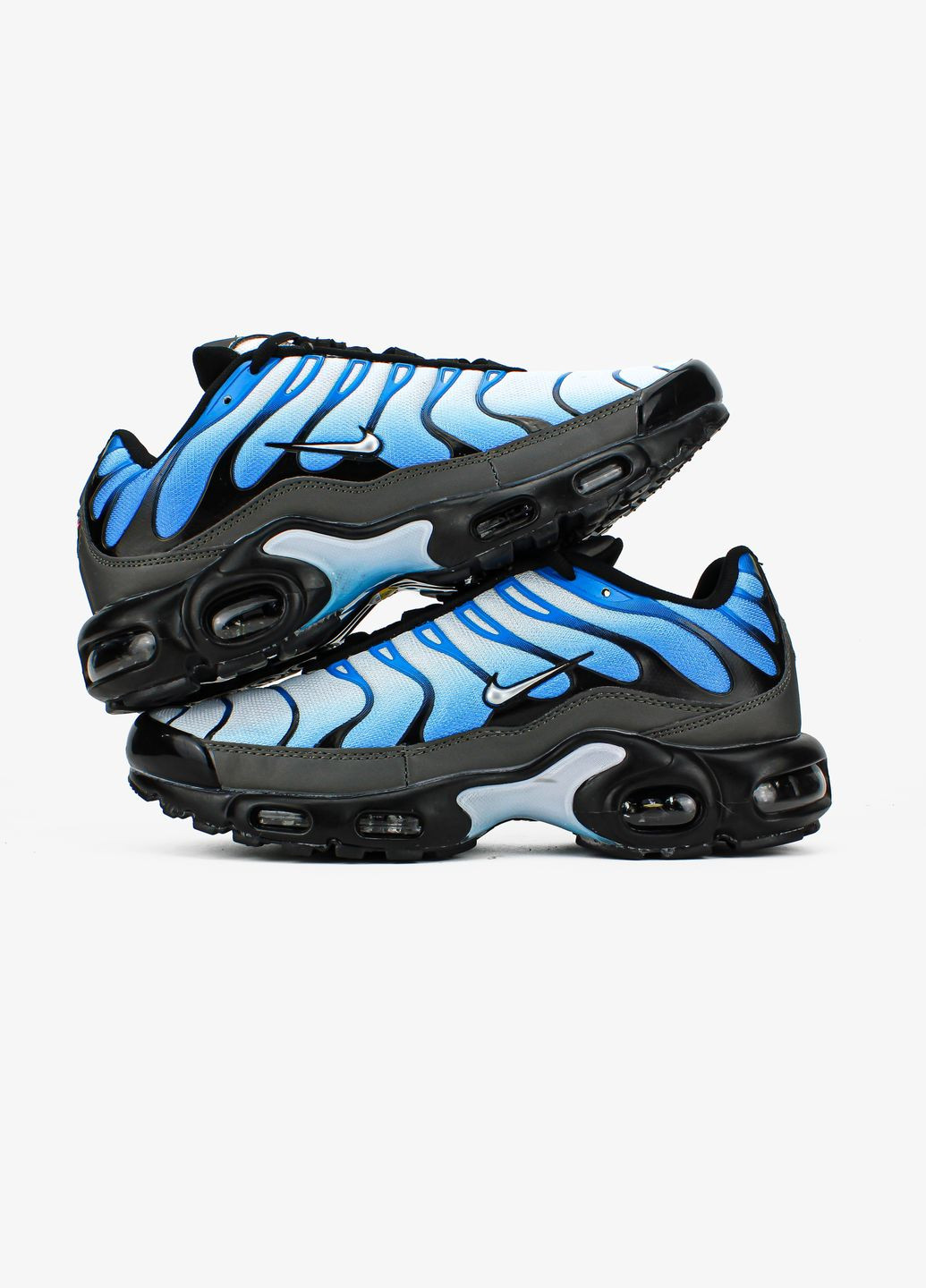 Голубые демисезонные кроссовки мужские nike air max tn plus chilly blue black | найк аир макс тн голубые черные No Brand