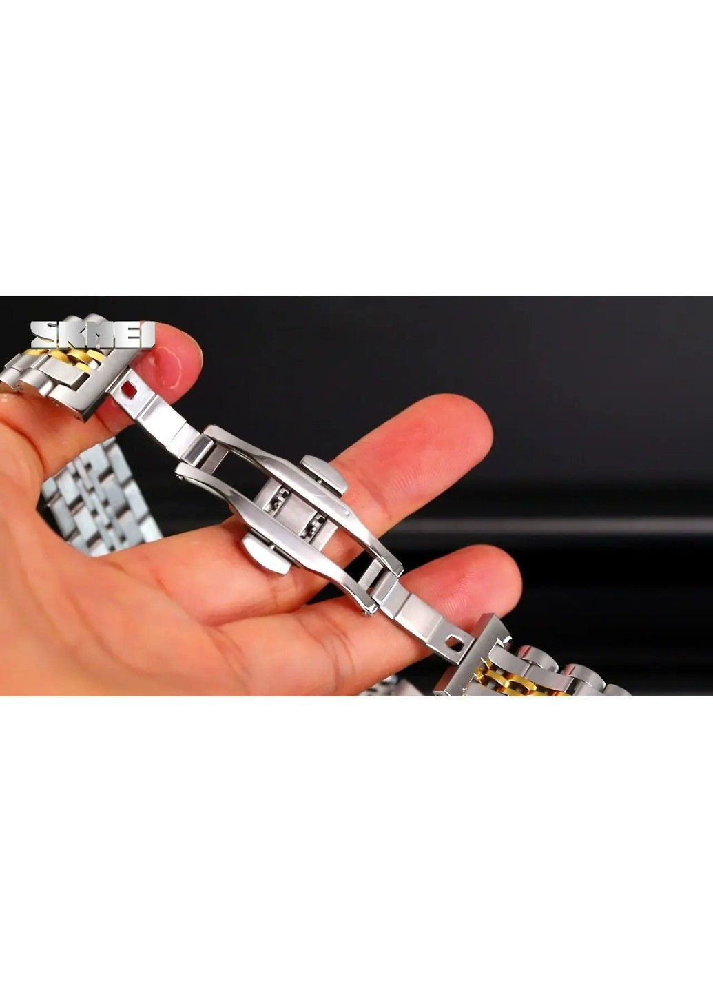 Часы мужские классические 9268 (Золотистые с серебристым циферблатом) Skmei (315705124)