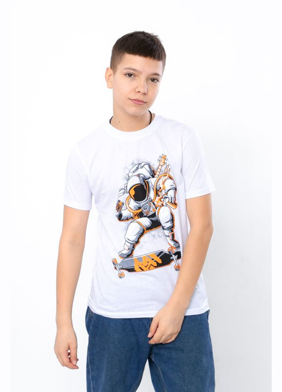 Біла літня футболка для хлопчика (підліткова) Носи своє