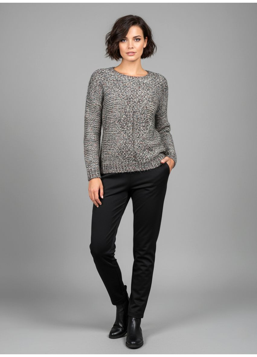 Светло-серый демисезонный женский демисезонный свитер lw-835314 серый Lowett