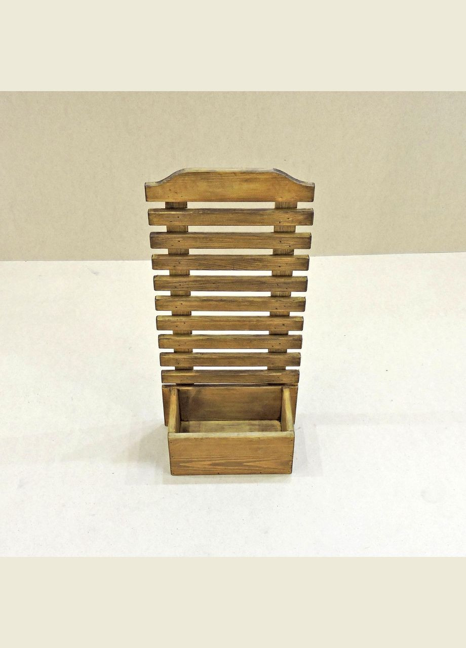 Полиця настінна для квітів з дерева Сальвадор капучино (ЦВС-000609) No Brand (328228489)