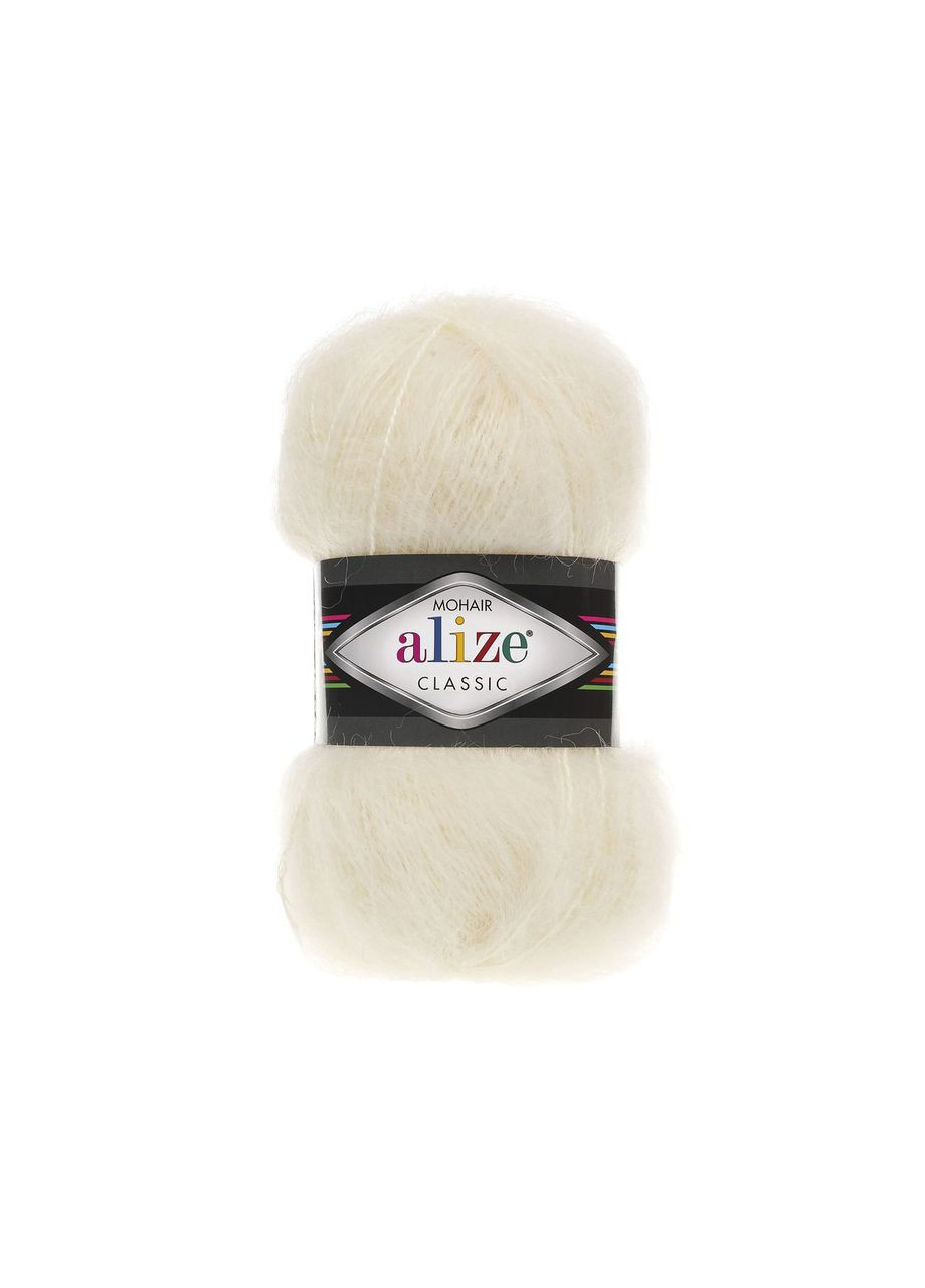 Пряжа Mohair Classic 01 кремовый ализе мохер классик Alize (326834639)