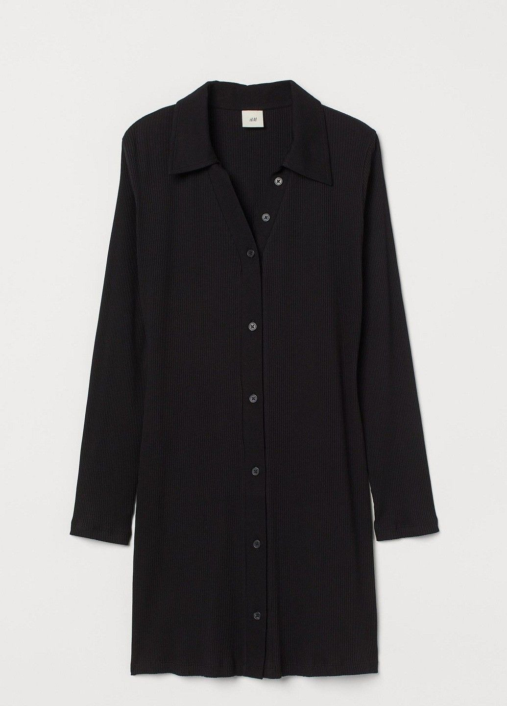 Черное кэжуал платье H&M однотонное