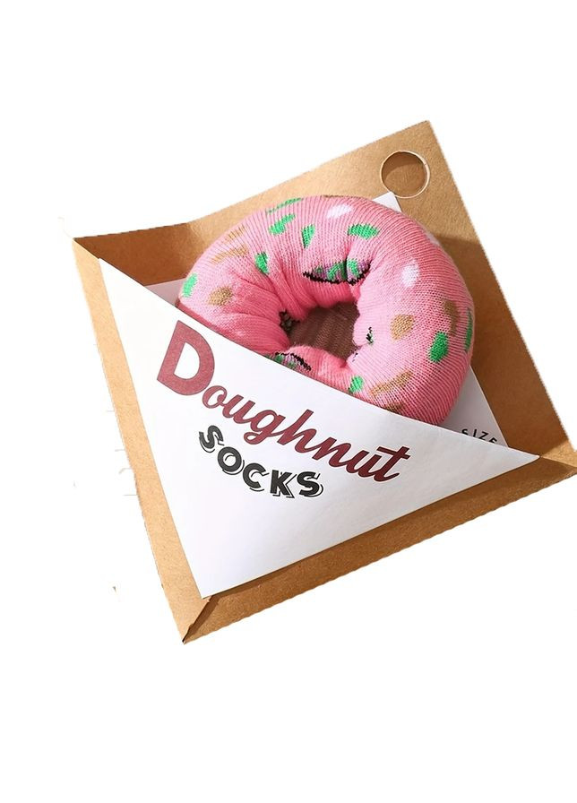 Розовые подарочные носки "пончик", 1 пара (363042358)